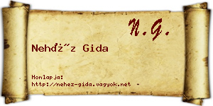 Nehéz Gida névjegykártya